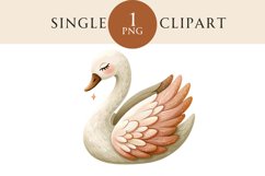 Whimsy Swan Clipart Watercolor PNG Product Image 1