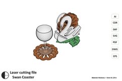 Swan Coaster - laser cut file Product Image 1