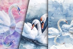 Watercolor Swan Digital Paper Bundle Product Image 6