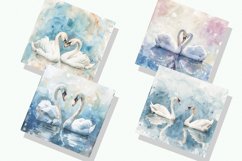 Watercolor Swan Digital Paper Bundle Product Image 2