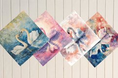 Watercolor Swan Digital Paper Bundle Product Image 3