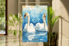 Watercolor Swan Digital Paper Bundle Product Image 4