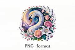 Rose Swan with Roses PNG Sublimation Product Image 1