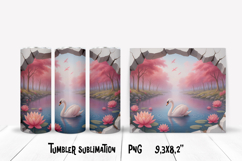 Swan in wall tumbler sublimation | Bird tumbler PNG design Product Image 1