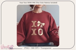 XOXO Faux Yarn PNG, Knit Valentine Letter Design, Product Image 2