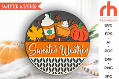 sweater weather svg, pumpkin spice svg, tis the season svg, autumn hanger svg, fall door sign svg, laser cut file, layered fall sign svg, welcome sign svg, harvest sign svg, coffee spice svg, hanging sign svg, glowforge cut file, cricut cut file