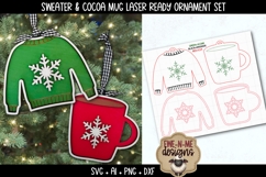 Christmas Sweater &amp; Cocoa Mug Ornament SVG| Laser Ready SVG Product Image 2