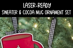 Christmas Sweater &amp; Cocoa Mug Ornament SVG| Laser Ready SVG Product Image 4