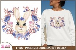 Floral bunny, cute floral bunny design, Easter sublimation Product Image 10