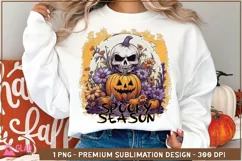 Spooky Season Skull Pumpkin png, Halloween Spooky Season png Product Image 1