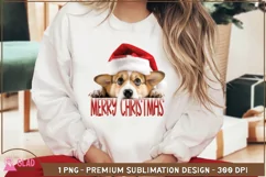 Merry Christmas Corgi png, Christmas Peeking Corgi png Product Image 4