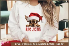 Merry Christmas Chihuahua png, Christmas Peeking Chihuahua Product Image 4