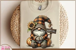Happy Fall Pumpkin gnome, Autumn sunflower gnome sublimation Product Image 5