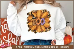 Boo Sunflower png, Halloween Leopard Sunflower Sublimation Product Image 3