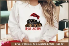 Merry Christmas Rottweiler png, Christmas Peeking Rottweiler Product Image 4