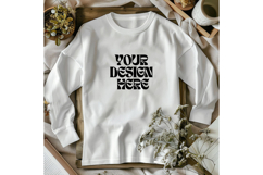 Christmas White Sweatshirt Model Mockup Gildan18000 Oversize Product Image 1