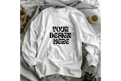Christmas White Sweatshirt Model Mockup Gildan18000 Oversize Product Image 1