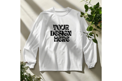 Christmas White Sweatshirt Model Mockup Gildan18000 Oversize Product Image 1