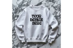 Christmas White Sweatshirt Model Mockup Gildan18000 Oversize Product Image 1