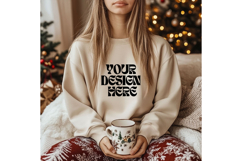 Boho Blank Sweatshirt Model Mockup Soft Cream Color_68 Product Image 1