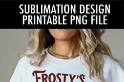 Frosty's Winter Market Sublimation Design | Vintage Sign PNG Product Image 5