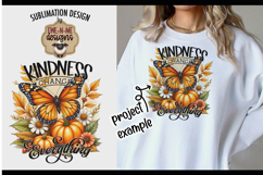 Kindness Changes Everything Fall Butterfly | Sublimation PNG Product Image 1