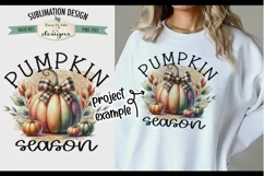 Pumpkin Season Pumpkin Bow | PNG Design for Sublimation DTF Product Image 1