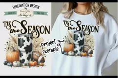 Tis Season Cow Print Cup | PNG Design for Sublimation DTF Product Image 1