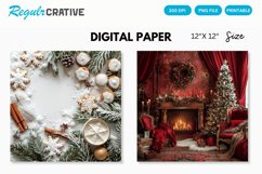 Sweet and Cozy Christmas Digital Paper, Christmas Pattern Product Image 1