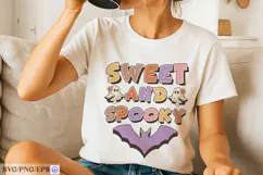 Retro Halloween Sweet and Spooky SVG PNG Design Product Image 2