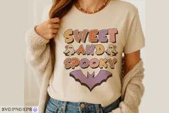Retro Halloween Sweet and Spooky SVG PNG Design Product Image 4