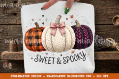 Sweet and Spooky PNG, Cute Pumpkins Sublimation Design Product Image 1