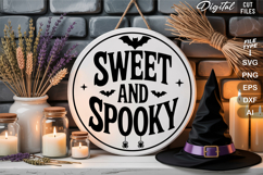 Sweet And Spooky SVG File | Halloween Round Sign SVG Product Image 2