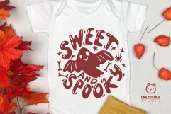 Sweet and Spooky SVG Cut File for Halloween Baby Onesie