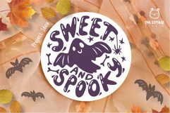 Sweet and Spooky SVG Cut File for Halloween Round Sign