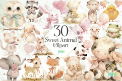 Sweet Animal Sublimation Bundle Clipart Product Image 1