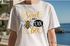 Sweet as Can Bee Cute Bumble Bee Inspirational Quote Shirt Product Image 2