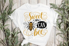 Sweet as Can Bee Cute Bumble Bee Inspirational Quote Shirt Product Image 3