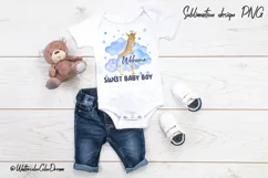 Welcome Sweet Baby Boy sublimation. Baby Giraffe design Product Image 3