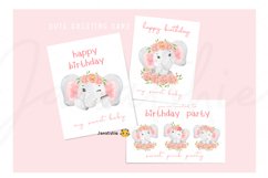 watercolor cute elephant clipart, cute baby animal clipart Product Image 3