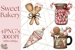 Gingerbread Bakery Clip Art, Sweet Cookie House PNG Product Image 1