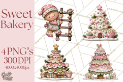 Gingerbread Bakery Clip Art, Sweet Cookie House PNG Product Image 1