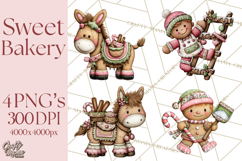 Gingerbread Bakery Clip Art, Sweet Cookie House PNG Product Image 1