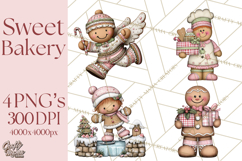 Gingerbread Bakery Clip Art, Sweet Cookie House PNG Product Image 1