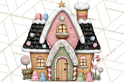 Gingerbread Bakery Clip Art, Sweet Cookie House PNG Product Image 4