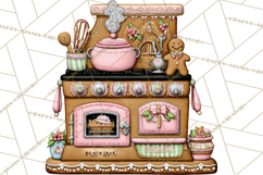 Gingerbread Bakery Clip Art, Sweet Cookie House PNG Product Image 2