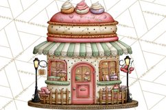 Gingerbread Bakery Clip Art, Sweet Cookie House PNG Product Image 5