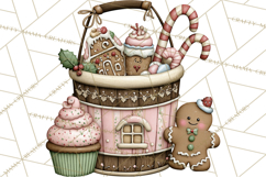 Gingerbread Bakery Clip Art, Sweet Cookie House PNG Product Image 3