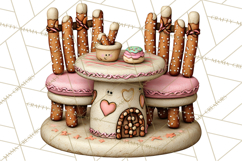 Gingerbread Bakery Clip Art, Sweet Cookie House PNG Product Image 2