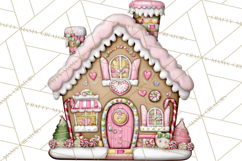 Gingerbread Bakery Clip Art, Sweet Cookie House PNG Product Image 2